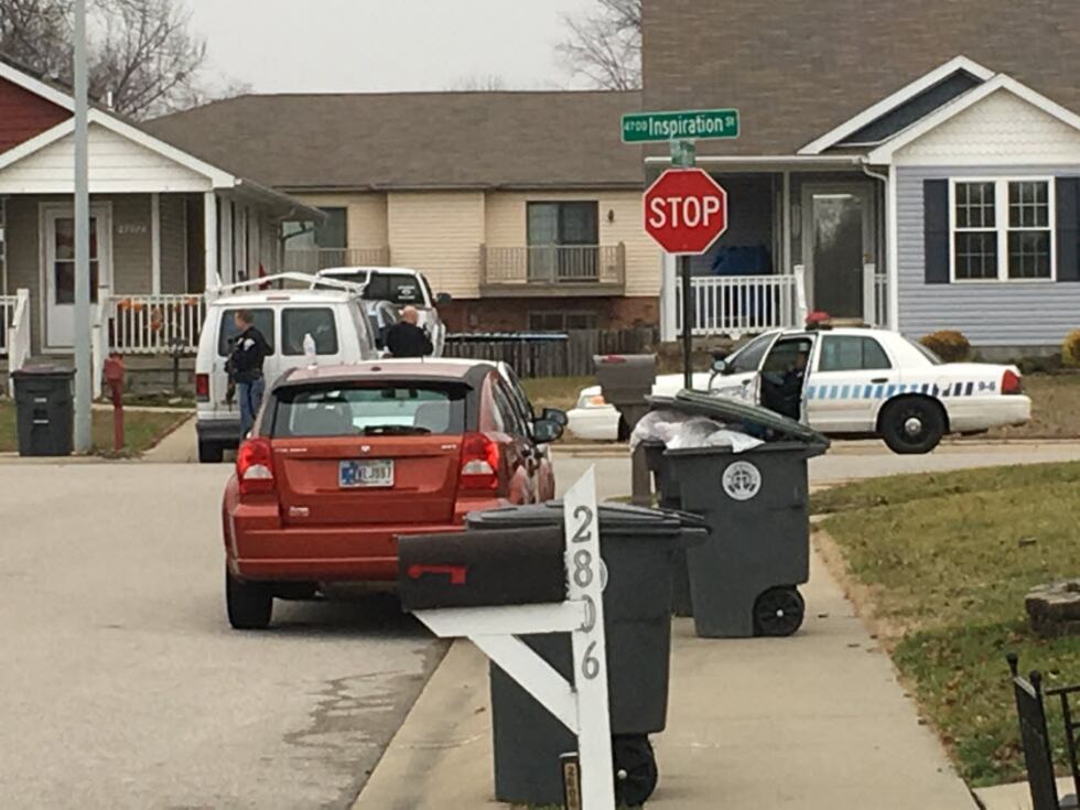 Police on scene outside Evansville home.