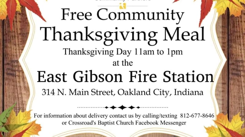East Gibson Fire Station to host free community Thanksgiving meal
