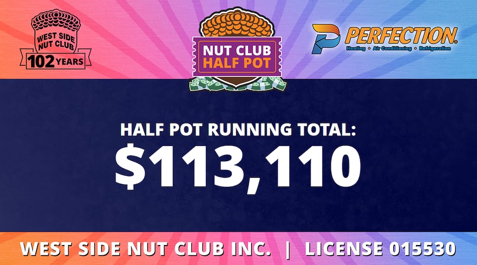 Half pot total just before 9 Saturday morning.