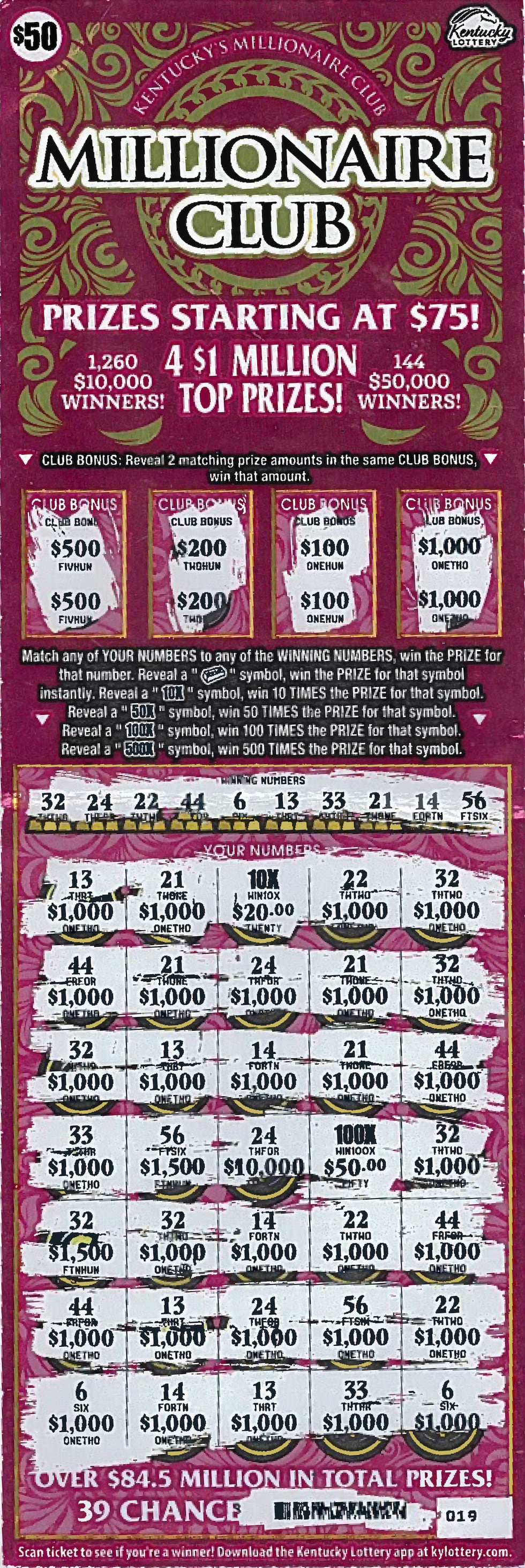 Winning lottery ticket