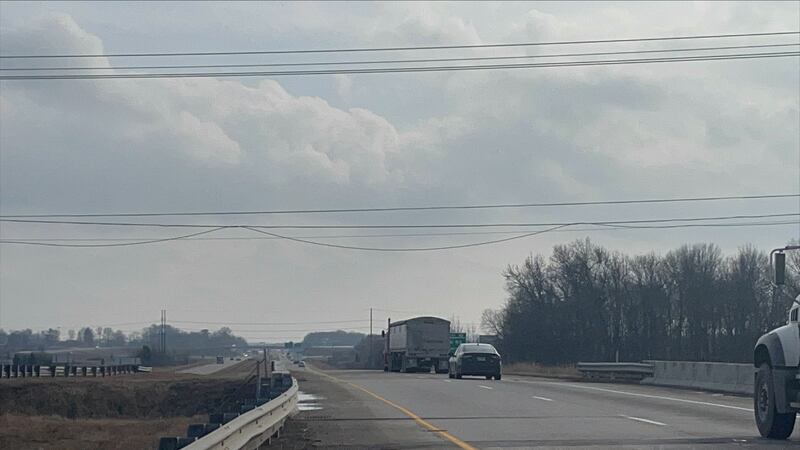 Sagging power lines along I-69