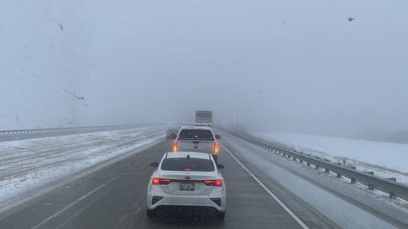 Traffic after crash on I-69 at Pike/Daviess Co. line